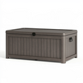 Coffre de rangement extérieur 120 x 60 x 63 cm en résine gris taupe avec couvercle verrouillable