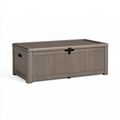 Coffre de rangement extérieur 120 x 60 x 63 cm en plastique taupe avec couvercle verrouillable