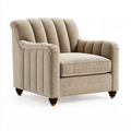 Fauteuil 95 x 88 x 88 cm en tissu beige pour salon style classique