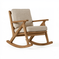 Fauteuil à bascule 68 x 90 x 98 cm en bois beige avec assise textile style scandinave