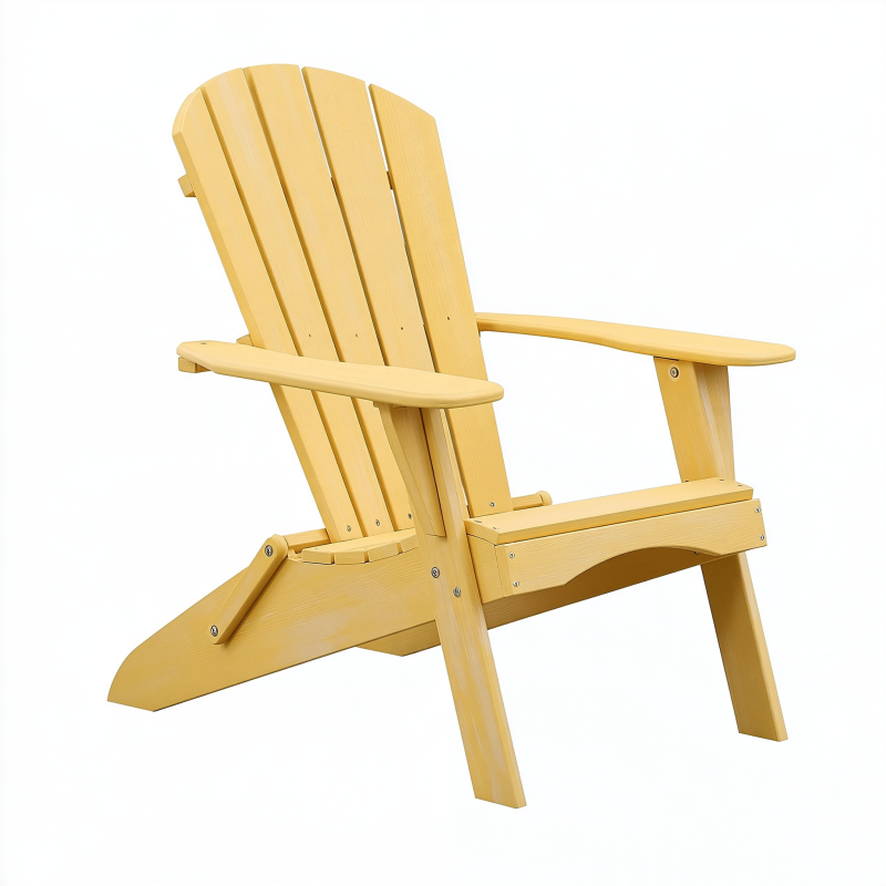 Fauteuil de jardin Adirondack 98 x 78 x 92 cm en bois jaune à dossier incliné