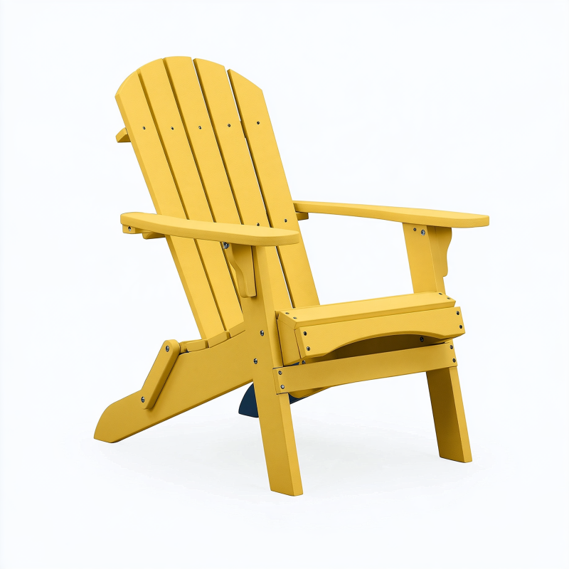 Fauteuil de jardin Adirondack 86 x 80 x 98 cm en bois jaune à dossier incliné