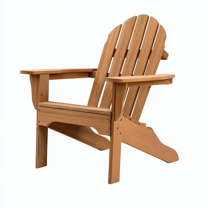 Fauteuil de jardin 80 x 88 x 100 cm en bois marron à dossier incliné style Adirondack