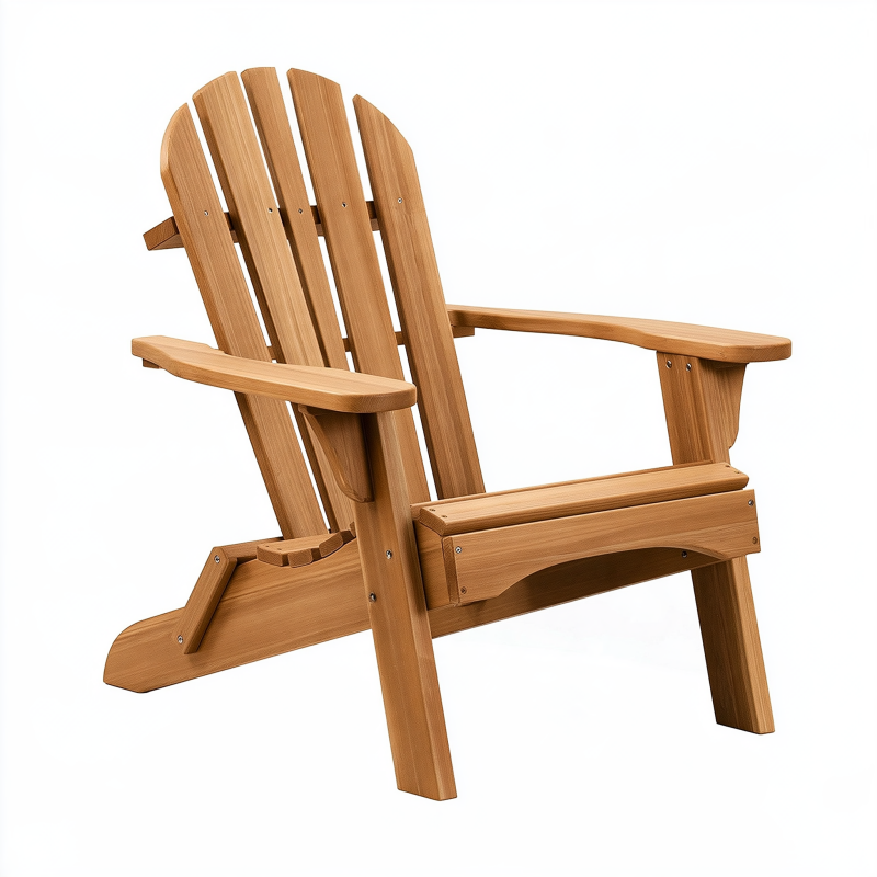 Fauteuil de jardin 80 x 97 x 92 cm en bois brun naturel style Adirondack inclinable