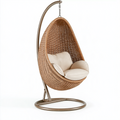 Fauteuil suspendu 105 x 105 x 195 cm en rotin brun avec structure en acier pour intérieur
